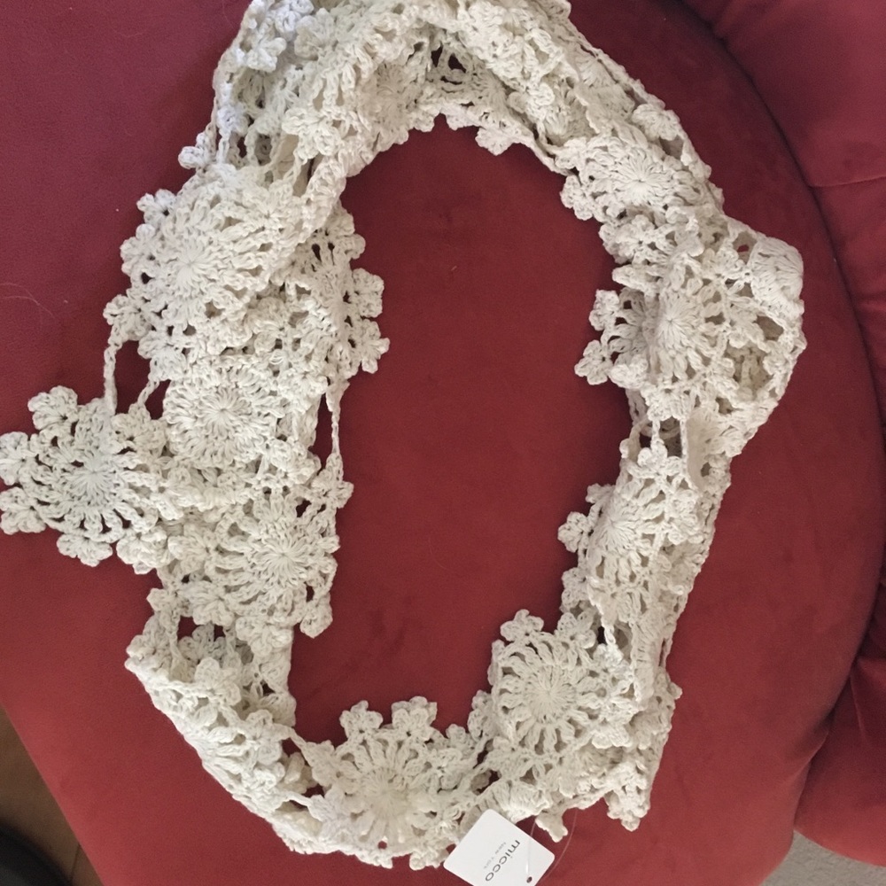 Cream Hand Crochet Scarf